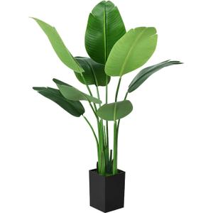 Bird of Paradise Plant Artificial 4ft,Faux Plants Indoor Tall with 8 Trunks - The Perfect Indoor Silk Floor Plant for Home Decor in Living Room, Office, and Bedroom (4FT Bird of Paradise)