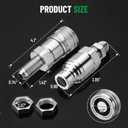 1/2" Flat Face ISO 16028 Hydraulic Quick Connect Couplers, 1/2" (#8) JIC Bulkhead Thread, Heavy Duty Hydraulic Coupling with Dust Cap Compatible with Bobcat, Case, Skid Steer Loader