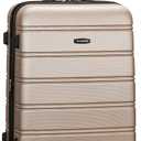Rockland Melbourne Hardside Expandable Luggage with Spinner Wheels, Champagne, Checked Large 28" (Checked Large 28", CHAMPAGNE)