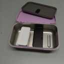 Stainless Steel Lunch Box, Leak-Proof Metal Bento Box with Adjustable Divider, Lunch Container for School Office Picnics & Travel, Microwave-Safe, Purple