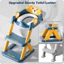 Potty Training Seat, Upgrade Toddler Toilet Seat for Kids Boys Girls, 2 in 1 Potty Training Toilet for Kids, Splash Guard Anti-Slip Pad Step StoolBlueyellow