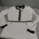 English Factory Women's White and Black Mini Knit Dress (Large)