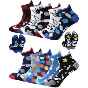 Haysandy 10 Pairs Funny Bowling Socks for Men Novelty Bowling Theme Ankle Socks Bulk Fun Low Cut Sports Gift for Bowlers Lover Dad Father Coworker Staff Boss
