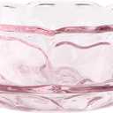 Light Pink Glass Desert Plate and Bowl Set, Appetiser Desert Plates Salad Bowl for Dinner, Tea Party, Weddings, Kitchen Pink