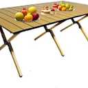 Evolve Heritage Collection Portable Low Alluminum Roll Up Travel Folding Table for Beach, Camping, & Picnic – Compact, Lightweight, Multi-Purpose for Indoor & Outdoor Use