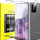 Samsung Galaxy S20 Plus Tempered Glass Screen Protector and Camera Lens Protector [Fingerprint Recognition] HD Clear Bubble Free 9H Hardness Tempered Glass for Galaxy S20+ 6.7 inch [2+2Pack]