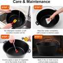 8QT Pre-Seasoned Cast Iron Camp Dutch Oven with Lid, Large Camping Dutch Oven Pot, incl. Lid Lifter - Dual Handles - for Outdoor Campfire, Grill, Oven & Stovetop Cooking-Black