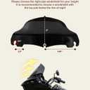 9" Motorcycle Windshield for Harley Street Glide/Electra Glide/Ultra Limited/Tri Glide FLHT FLHX FLHXS FLHTK 2014-2024, ABS Material Wave Windscreen, Replacement Black Fairing Deflector