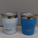 Kids Tumbler with Straw 2 Pack 9 oz Skinny Tumbler Stainless Steel Double Wall Vacuum Insulated Cup with Spill Proof Lid, Sweat-Free (Baby Blue-Sky Blue)