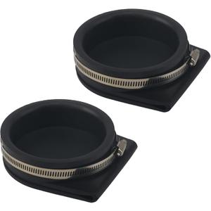 18-4457 2 Pcs Boat Exhaust Guard Covers with Stainless Steel Clamps Fit 4" OD Pipes Replace 50-28361 Mercruiser 12644A1 12644Q01