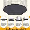 Dog Pet Playpen 8 Panel 24 Inch with Bottom Pad for Small Medium Pets Indoor Outdoor (Black Bottom Pad)