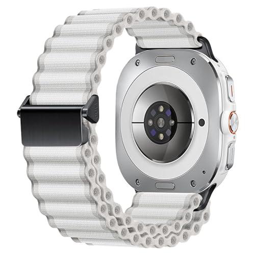 EANWireless for Galaxy Watch 7 Ultra Band 47mm,Off-road Nylon Fabric Strap with Black Metal Buckle Replacement Accessory Compatible for Samsung Galaxy Watch Ultra Trail Band, Offwhite, Pack Of 2