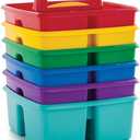 Storex Classroom Caddy, 9.25 x 9.25 x 5.25 Inches, Assorted Colors, Color Assortment Will Vary, Case of 6 (00940U06C), Small Caddy
