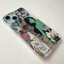 Halloween Aesthetic Case Compatible with iPhone 15 Plus, Spooky Horror Halloween Phone Case for iPhone 15 Plus, Cool TPU Protective Phone Case Cover