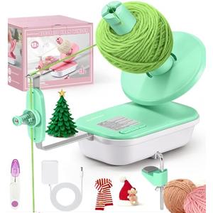 Electric Yarn Winder for Crocheting High Speed, Upgrade Three Gears Adjustable 4-10oz Large Capacity Automatic Yarn Ball Winder, Yarn Spinner, The Helper for Knitting Enthusiast, Green