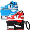 [2Pack] Gedicht for Apple Airpods 4th Generation Case Cover(2024), Cute Cartoon Shoe Box Soft Silicone Protective Cases for Airpods 4 Case with Keychain for Women MenRed+Blue