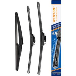 26"/19"/16" Windshield Wipers Compatible with Toyota Prius 2010-2015 Front and Rear Wiper Blades for My Car Automotive Replacement (Set of 3)