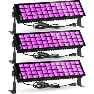 120W Black Light Bar, IP66 Blacklight with Plug+Switch+6ft Cord, Waterproof Blacklight with 100 LED, Black Light for Glow Party Halloween Decor Fluorescent Poster Body Paint Game Room Outdoor Indoor