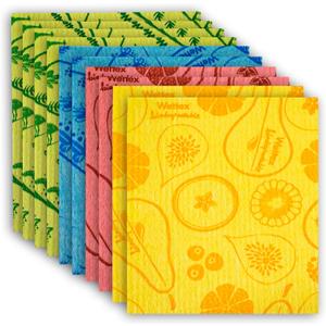 Wettex The Original 10 Pack Swedish Dishcloth for Kitchen (Assorted: Green, Yellow, Blue, Red)