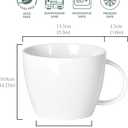 30 oz 900ml Large Coffee Mug Ceramic Jumbo Soup Bowl with Handle Cereal Mugs, Big Coffee Cup for Latte, Cappuccino, Cocoa, Hot Chocolate, Milk, Tea, Breakfast Mulled Drinks, White