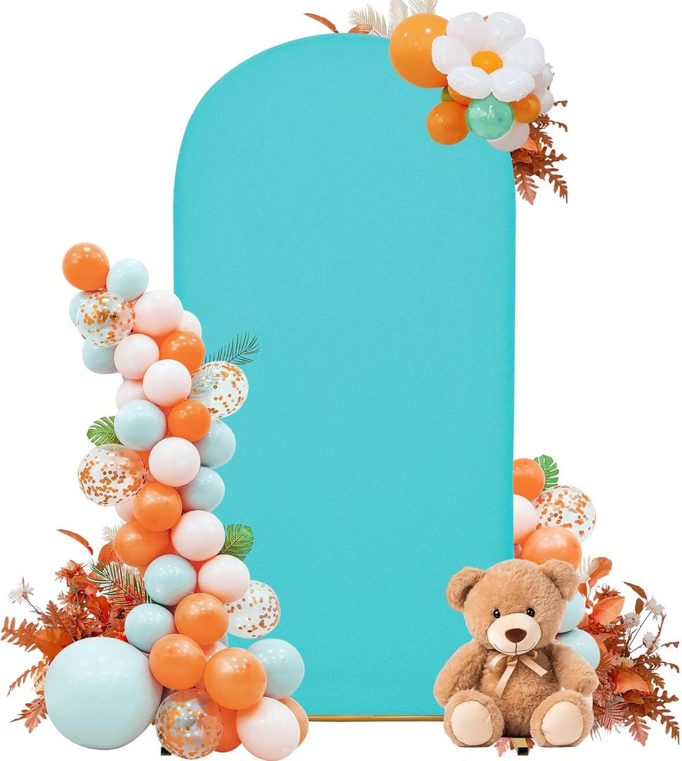 7.2FT Wedding Arch Cover  Stretchy Spandex Fabric Backdrop for Arch Stand  Ideal for Wedding Ceremony, Birthday Party, Baby Shower & Photo Booth Decoration (Sky Blue)