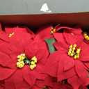 HOMESEASONS 2 Pack 18" Lighted Large Artificial Poinsettias for Outdoors LED Poinsettia Flowers Artificial Faux Poinsettia Plants Poinsettia Christmas Decorations for Office Home Kitchen Decor (Red)