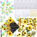 Hoteam DIY Graduation Cap Decorations Kit Included Faux Flowers 3D Butterfly Self Adhesive Rhinestones Glitter Alphabet Letter Stickers for 2026 Grad Cap Topper Party Gifts Decor(Bright Yellow)