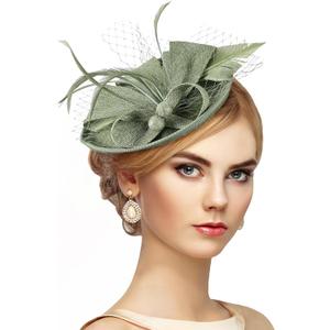 Zinniday Fascinator Tea Party Hat - 2026 Derby Pillbox Kentucky Hat for Women (7.87x5.9inch)