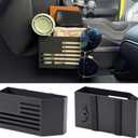 2PCS Metal Center Console Organizer for Jeep Wrangler JL JLU 4XE 2018-2026 & Gladiator JT 2020-2026 Storage Accessories Gear Shift Side Tray Storage Box for Rubicon Sahara Flag Design (Not for JK JKU)