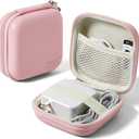 Charger Case for Macbook, Portable Tech Electronic Organizer Bag, Travel Storage Pouch for Laptop Accessories, MacBook Power Adapter, Charging Cords, USB Drives, Power Bank (Pink, M)