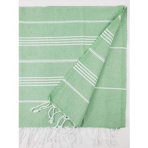 EBRU Home Turkish Beach Towel - Prewashed for Soft Feel, 100% Organic Cotton Quick Dry Beach Towel with Lively Colors - Unique Turkish Towels for Bathroom (Green)