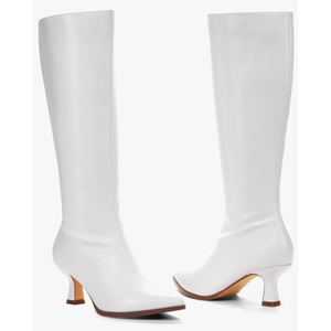 GENSHUO Knee High Boots Women Pointed Toe 2.3 Inches Kitten Heel Tall Boots Classic Fashionable Long Boots with Side Zipper Winter, 6.5
