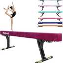 FBSPORT 8ft Adjustable Balance Beam: High and Low Floor Beam Gymnastics Equipment for Kids/Adults,Gymnastics Beam for Training,Practice, Physical Therapy and Professional Home Training with Legs (Purple)