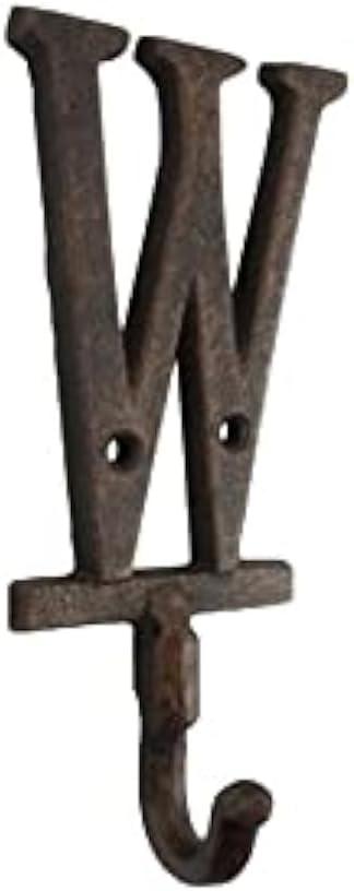 Handcrafted Nautical Decor Rustic Copper Cast Iron Letter W Alphabet Wall Hook 6"