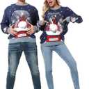 Men`s Ugly Christmas Sweater Unisex Women`s Funny Novelty Santa Pullover for Party Go Snow Gnome or Go Home Medium (M)