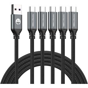 2 x CarPlay USB Type C Cable 5-Pack 3FT, USB Type A to C Fast Car Charger Cords for Braided Fast Charging Cable for 17/17 Pro/16e/16/15 Pro Max/Samsung Galaxy Note S20 S10 S9 S8 Plus LG V50 V40 G8 G7 (3foot, Grey)