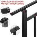 Hand Rails for Outdoor StepsStair Handrail & Indoor Stair Railing KitRailings for Outdoor Steps for Fence & Outdoor Steps (1, Black-with Balusters, 4 Step)