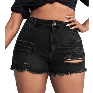 GAGELE Plus Size Denim Shorts Women High Waisted Stretch Summer Jean Shorts
