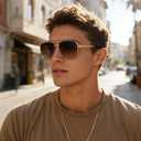 Gtand Fashion Trendy Square Aviator Gradient Sunglasses For Women Men Vintage Metal Sun Glasses