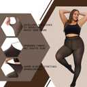 Delcast Plus Size Fleece Lined Tights Women - Fake Translucent Sheer Warm Thermal Pantyhose Leggings for Winter (XXXL)