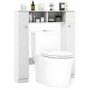 Over The Toilet Storage Cabinet with 2 Open Compartments and 4 Adjustable Shelves