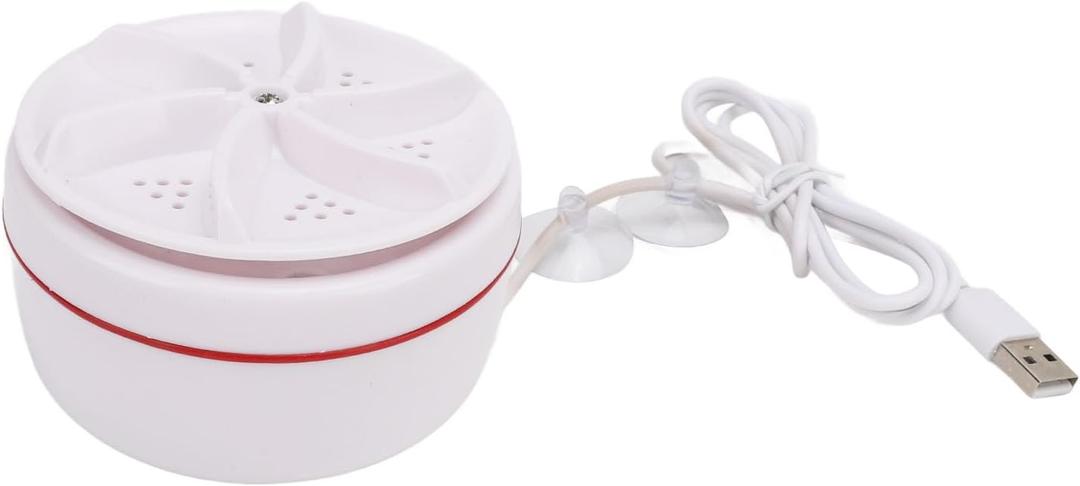TOPINCN Powerful Motor Portable Mini Turbo Washer for Daily Laundry, Small Clothing Household Small Washing Machine Ultrasound Turbo Washer Laundry (USB Powered with Blue Light), White