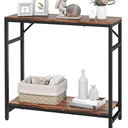 Livofloral Narrow Console Table, Small Entryway Table with 2 Support Bar, 2 Tier Sofa Table, 29.5" Thin Couch Table, Display Table, Side Table for Living Room, Hallway, Bedroom, Rustic Brown