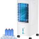 Portable Air Conditioners, 3-IN-1 Evaporative Air Cooler, 2.5 Gal Fast Cooling Portable AC Unit w/Remote & Timer, 3 Speed Quiet Swamp Cooler, Windowless Air Conditioner Fan for Room Office (White)