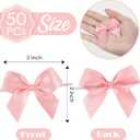 AIMUDI Baby Pink Satin Bows 2" Satin Bow for Gift Wrapping Small Bows with Twist Ties Premade Ribbon Bow for Crafts Cake Pop Treat Bags Wedding Bridal Shower Birthday Party Easter Decoration, 50 PCs