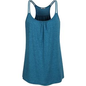 Hibelle Womens Scoop Neck Cute Racerback Yoga Workout Tank Top (X-Large, Sea Blue)