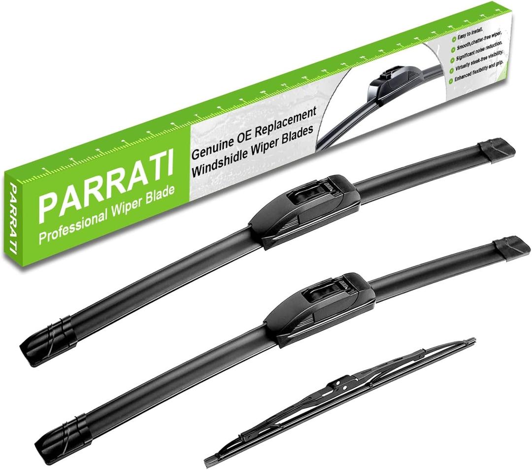 PARRATI Windshield Wipers for Chevrolet Trailblazer GMC Envoy 2002-2006,Tahoe/Yukon 2000-2006,22"+22" Front and 16" Rear,OEM Replacement Wiper Blades,Quiet & Streak-Free(Set of 3)