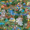 Springbok - Camping World - 1000 Piece Jigsaw Puzzle- Illustration Features Camping at It's Best