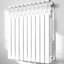 Quiet Energy Saving Hot Water Radiator, 10-Panel Wall-Mounted Aluminum Radiator Heater for Kitchen, Bathroom and Bedroom