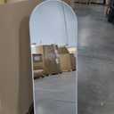 56"x21" Floor Full Length Mirror Standing Full Body Rounded Corner Rectangle Mirrors with Stand Hanging Wall Mounted Leaning Bedroom Living Room Bedroom Cloakroom (Silver)